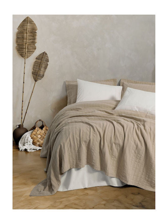 Cottonbox Set Paturi & Cuverturi Pat Supraînălțat Bumbac Bej 240x230cm 6 Bucăți