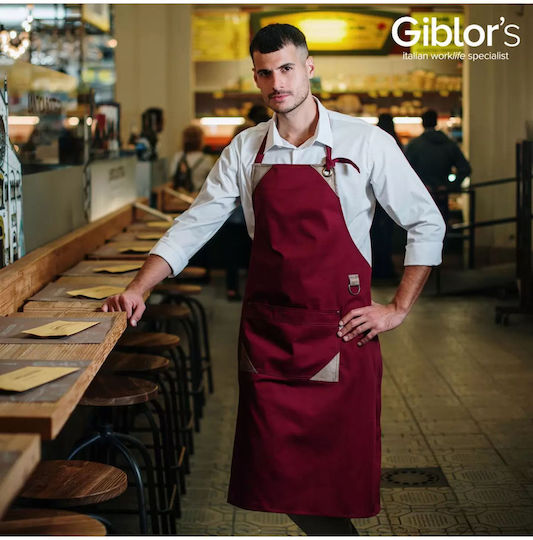 Giblor's Șorț Ospătar Corp întreg Burgundy