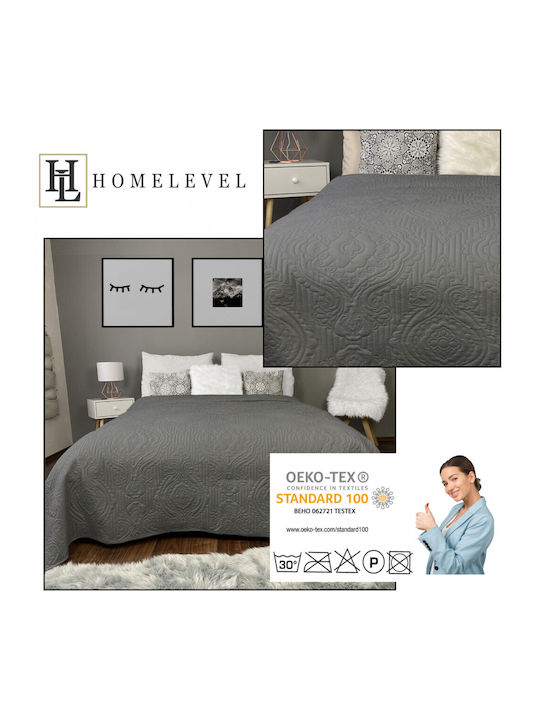 Homelevel Κουβερλί Υπέρδιπλο από Πολυεστέρα Gray 220x240cm