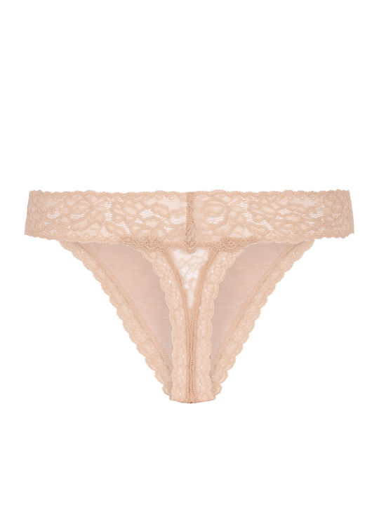 Madison Women's String with Lace Beige