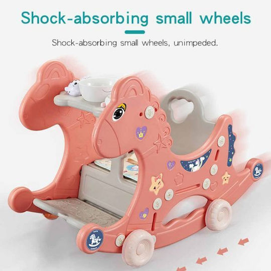 Wooden Rocking Toy Horse Pink