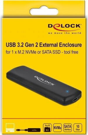 DeLock Case for Hard Drive M.2 PCI Express with Connection USB 3.2