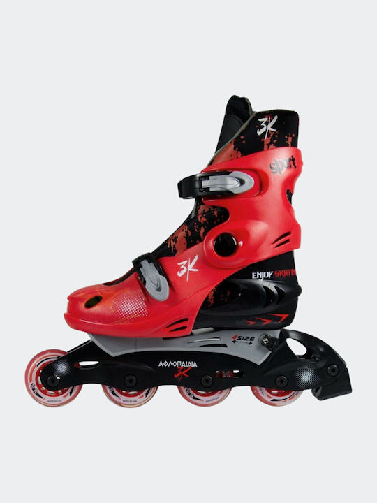 3K Medical Line S.A. Inline Αυξομειούμενα Rollers Κόκκινα Παιδικά