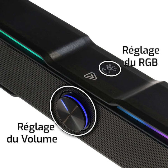 Onlan BS-120 Computerlautsprecher 2.0 mit RGB-Beleuchtung in Schwarz Farbe