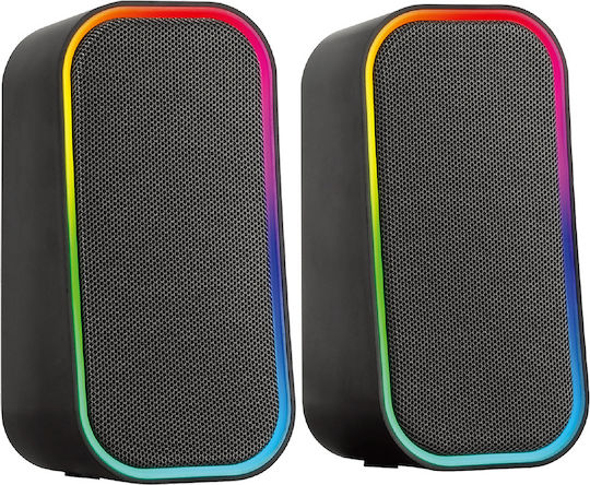 SpeedLink Token Ηχεία Υπολογιστή 2.0 με RGB Φωτισμό και Bluetooth Ισχύος 6W Μαύρα