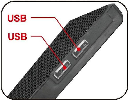 Vakoss Cooling Pad για Laptop έως 17" με 2 Ανεμιστήρες και Φωτισμό (LF-2463UK)