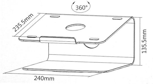 Maclean Energy Deluxe Aluminum Desktop Stand MC-730 Stand for Laptop up to 17" Silver