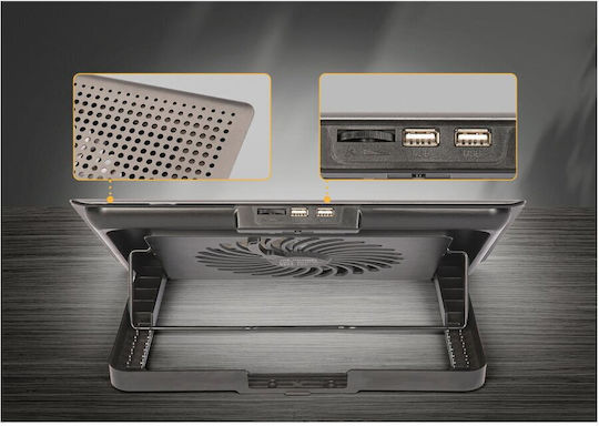 Yenkee YSN 150 Cooling Pad for Laptop up to 15.6" with 1 Fan Gray
