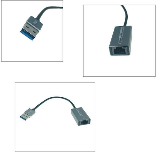 Esperanza ENA101 Αντάπτορας Δικτύου USB με Ενσύρματη Σύνδεση Gigabit Ethernet