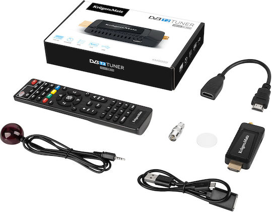 Kruger & Matz Mini Tuner DVB-T2 H.265 KM9999 Ψηφιακός Δέκτης Mpeg-4 Full HD (1080p) Συνδέσεις HDMI / USB