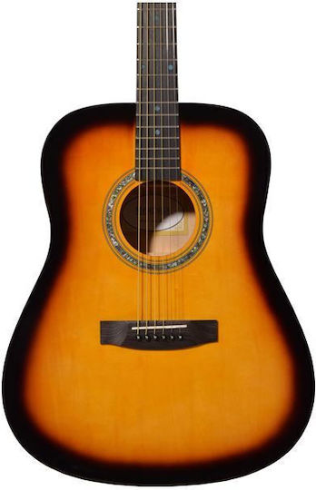 Memphis Akustisch Gitarre M-20 SB Sunburst mit Gehäusebündel