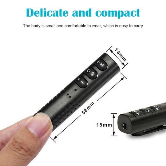 Receptor Audio Bluetooth Conexiune USB Încărcare Control Volum Apel Pornit Oprit Jack de 3,5 mm Negru