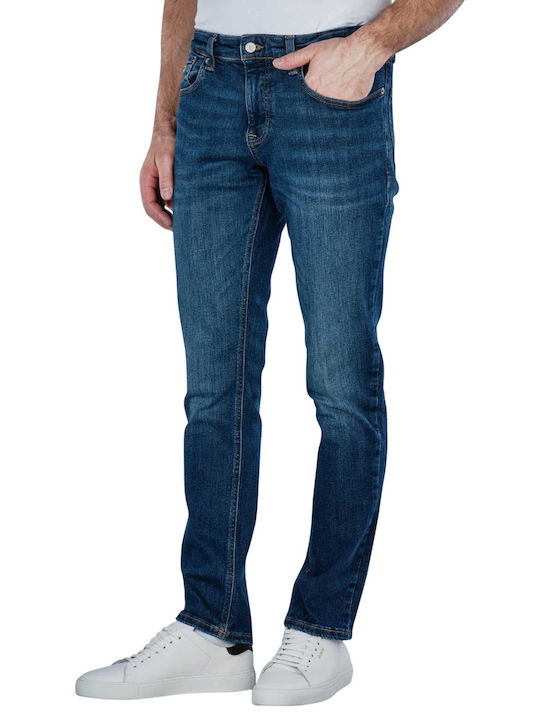 Scanton Men's Jeans Pants Elastic with Slim Fit Blue