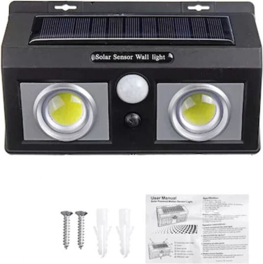 Lampa Montat pe perete Lampă Solară 600lm Alb Rece 6000K cu Senzor de Mișcare IP65 8bucx4.5buccm