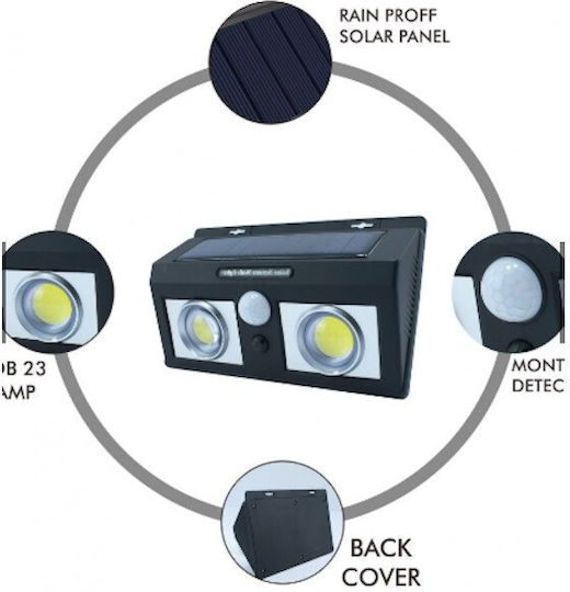 Lampa Montat pe perete Lampă Solară 0.55W cu Senzor de Mișcare 18.8bucx11.8bucx5buccm