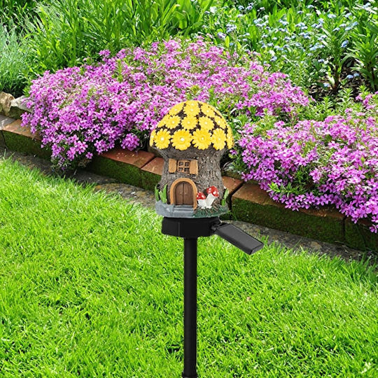 Lampa Lampă Solară Floare 1W 1200lm Alb Cald cu Senzor de Mișcare și Fotocelulă IP44