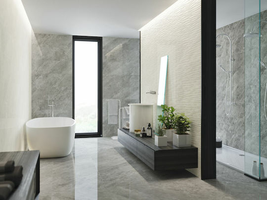 Плочка Balmoral Silver Светлосива 30x90 Гланцирана Мрамор Baldocer Retificatto
