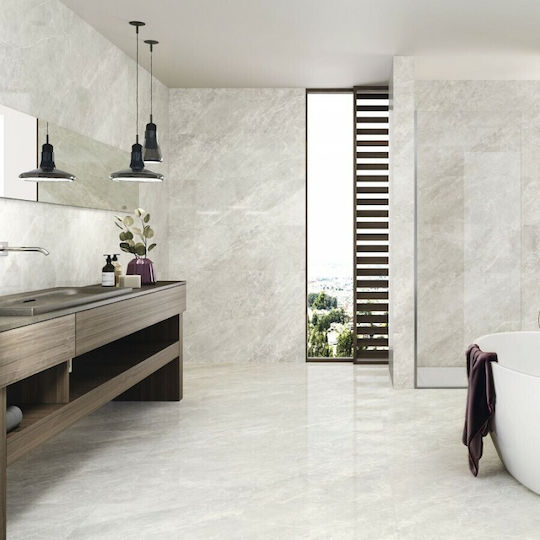 Плочка Balmoral Silver Светлосива 30x90 Гланцирана Мрамор Baldocer Retificatto
