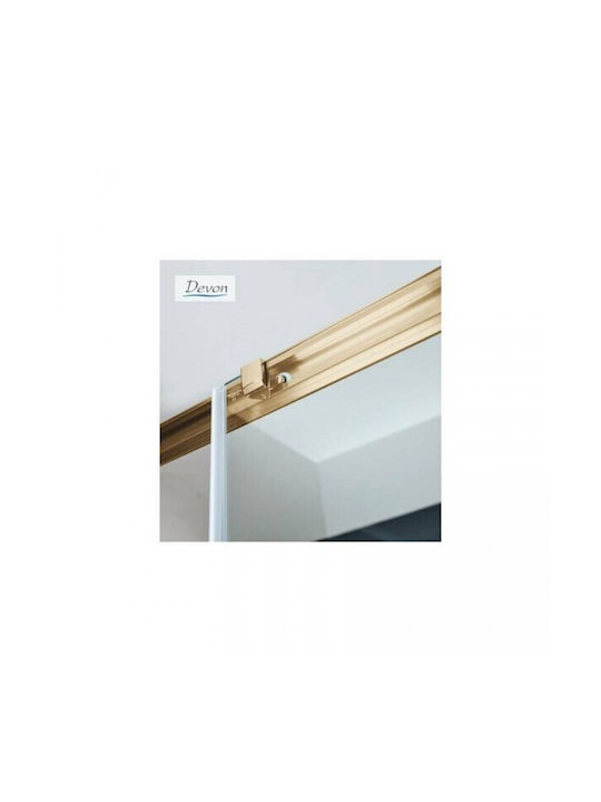 Devon Noxx Καμπίνα Ντουζιέρας Slider Gold Brushed Clean Glass 130-128/131