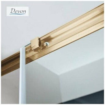 Devon Noxx Καμπίνα Ντουζιέρας Slider Gold Brushed Clean Glass 130-128/131 Devon Noxx Καμπίνα Ντουζιέρας Slider Gold Brushed Clean Glass 130-128/131