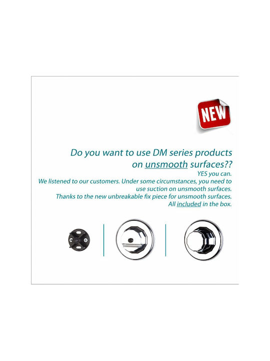Tekno-tel Bathroom Hook Hanger 4 Prongs 32x5x13cm Thickness 7mm Load Capacity 12kg Chrome-Plated Steel Extra Strong Suction Cup