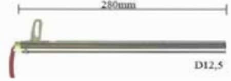 Metallic Heating Element Igniter Pellet Pouch Without Pas Thickness 12.5 Millimeters 300 Watt Length 13.5 Centimeters Flange