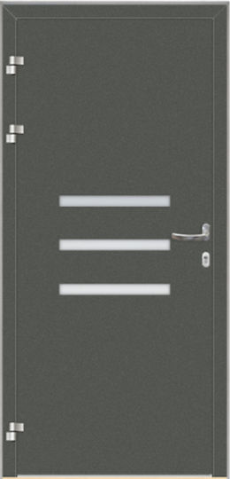 Ușă Blindată din Aluminiu cu Geam de Siguranță L 124 Kataskeyastiki