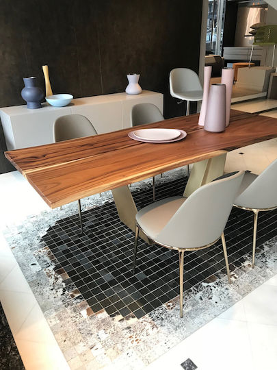 Τραπέζι Dasar 220x100x75cm Μασίφ Κορμός Casa Vogue