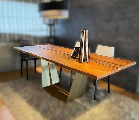 Τραπέζι Dasar 220x100x75cm Μασίφ Κορμός Casa Vogue