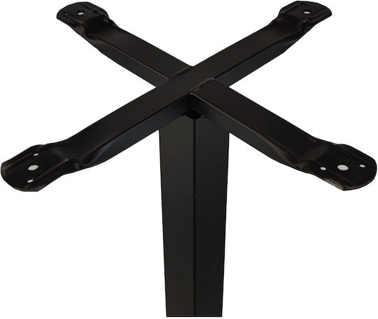 Bar-Tischfuß Metallisch Mittlere Höhe Schwarze Matt Einstellbar 62x62x89cm