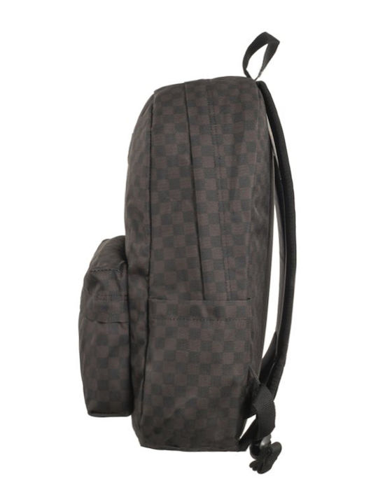 Vans Old Skool Check School Bag Backpack Junior High-High School Black with Water Bottle Holder 22Liters