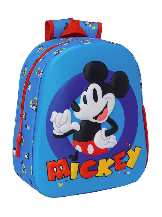 Mickey Mouse Clubhouse School Bag Shoulder Kindergarten Blue with Water Bottle Holder 8.64Liters