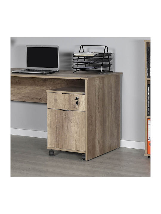Büroaufbewahrungsschublade Professionelle Aschgraue Holzschatten Rkm-311-tt-1 Schublade mit Schloss Rollcontainer 41x41x61y