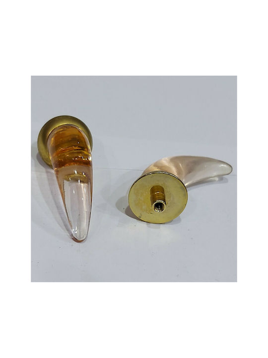 Italienischer Möbelknopf Steel-nova 7008-oro1 Murano Kristall Maße 20×20×35 Mm