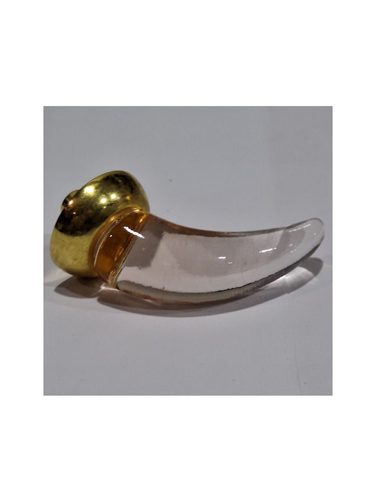Italienischer Möbelknopf Steel-nova 7008-oro1 Murano Kristall Maße 20×20×35 Mm
