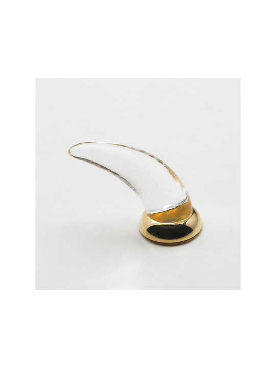 Italienischer Möbelknopf Steel-nova 7007-oro1 Murano Kristall Maße 20×20×35 Mm