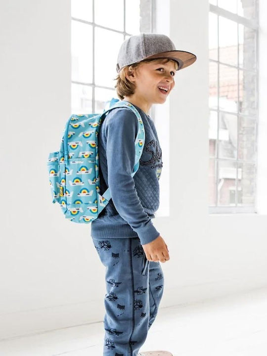 Petit Monkey Airplanes Schulranzen Rucksack Kindergarten Hellblau mit Flaschenhalter