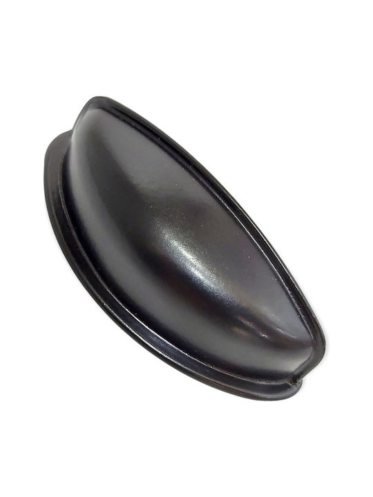 Black Italian Furniture Flush Handle Eureka 9413-064-mau Matte Finish Diameter 6.4cm