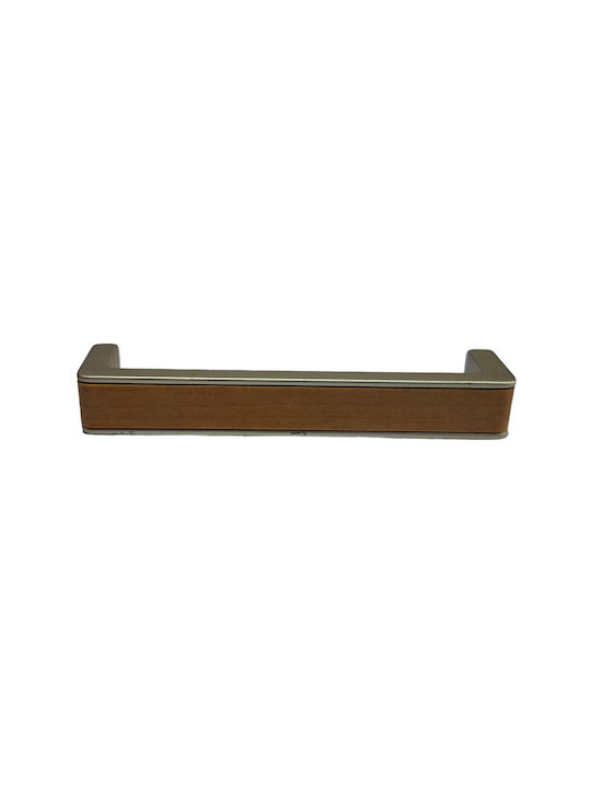 Ιταλική Λαβή Επίπλου Eureka 0983-128-noc Διάσταση 12,8cm Απομίμηση Ξύλου