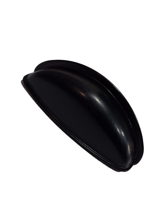 Black Italian Furniture Flush Handle Eureka 9413-064-mau Matte Finish Diameter 6.4cm