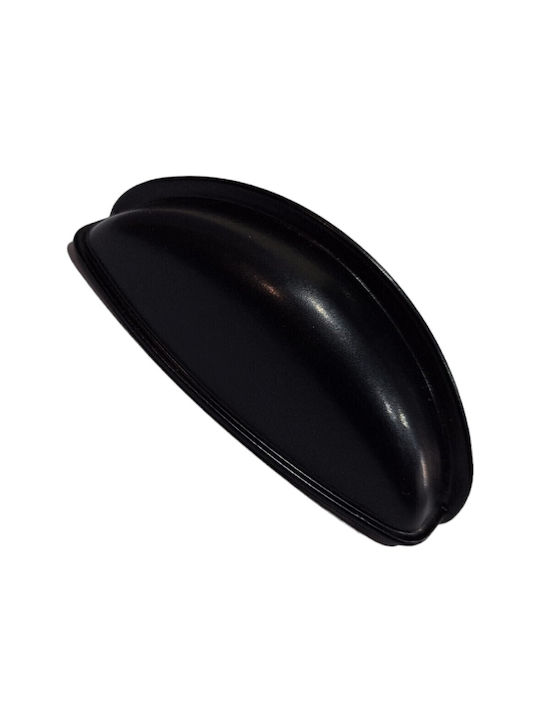 Black Italian Furniture Flush Handle Eureka 9413-064-mau Matte Finish Diameter 6.4cm