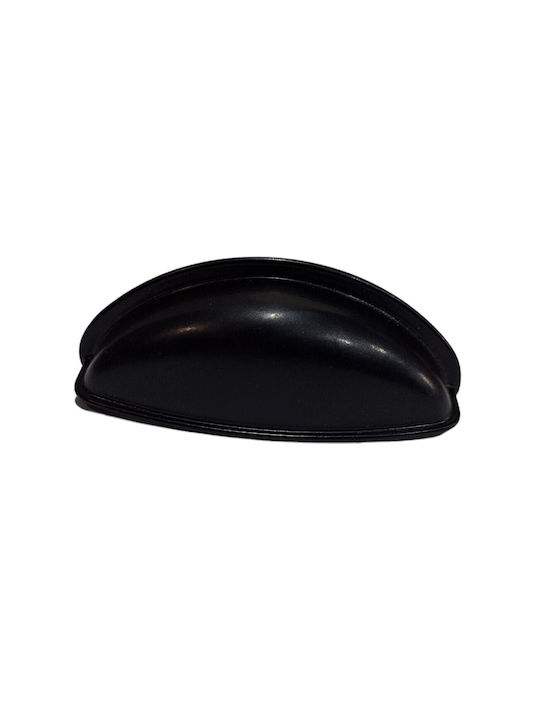 Black Italian Furniture Flush Handle Eureka 9413-064-mau Matte Finish Diameter 6.4cm