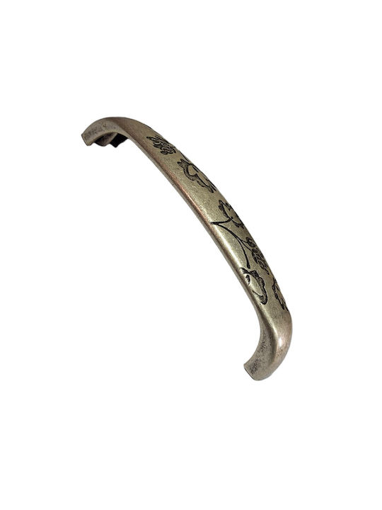 Ιταλική Λαβή Επίπλου Eureka 1207-fer1 Διάσταση 12,8cm Παλαιωμενο Ασημι