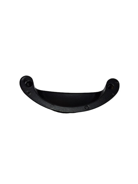 Black Italian Furniture Flush Handle Eureka 9413-064-mau Matte Finish Diameter 6.4cm