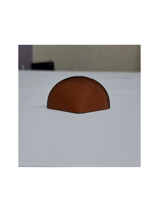 Buton Din Piele Daneze pentru Mobilier Furnipart 7104-kaf1 Lungime Totală 3,2cm Culoare Full Face Maro Piele