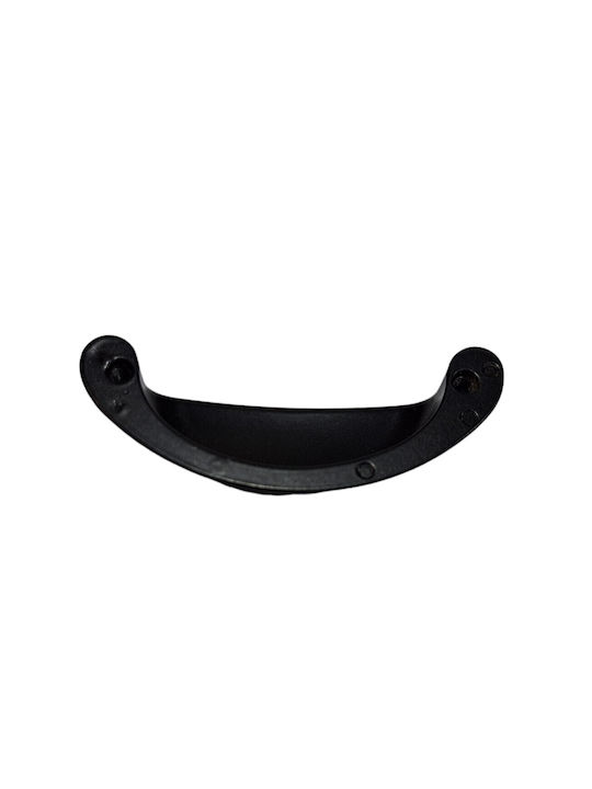 Black Italian Furniture Flush Handle Eureka 9413-064-mau Matte Finish Diameter 6.4cm