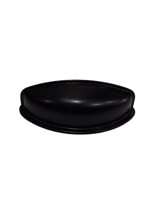Black Italian Furniture Flush Handle Eureka 9413-064-mau Matte Finish Diameter 6.4cm