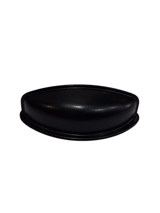 Black Italian Furniture Flush Handle Eureka 9413-064-mau Matte Finish Diameter 6.4cm