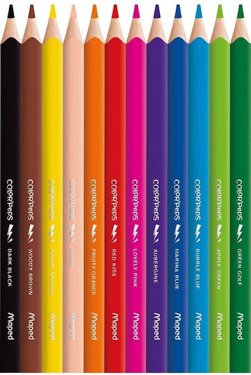 Maped Color'Peps Strong Jumbo Комплект цветни моливи с дебел връх 12бр Пакет от 1 опаковки