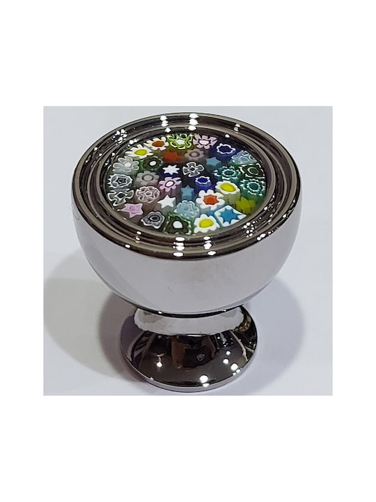 Crystal Handmade Italian Furniture Knob Omp Porro 11421-oro1 Dia 27 Chrome Glossy Mourano